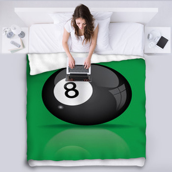 Black Billiard Ball With Reflection Fleece Blanket