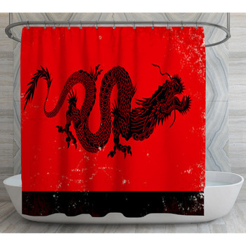 Black Dragon Shower Curtain