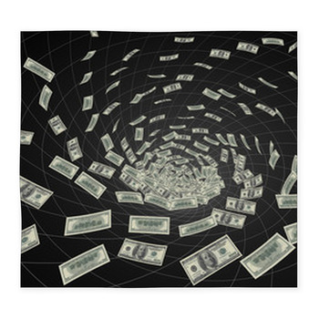 Black Hole_dollars Custom Size Floor Mat