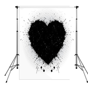 Black Ink Heart. Pole Pocket Backdrop