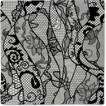 Black Lace Vector Fabric Seamless Pattern Baby Blanket