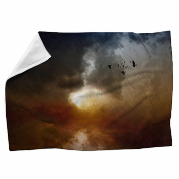 Black Rain Fleece Blanket