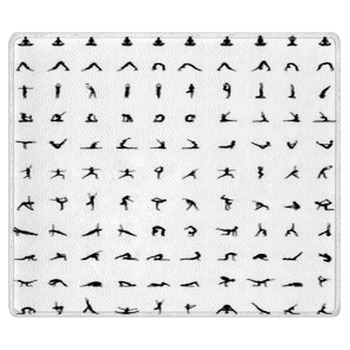 Black Silhouettes Of Yoga And Gymnastics Vector Bath Mat