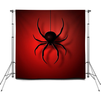 Black Spider Silhouette Vector Custom Size Backdrop