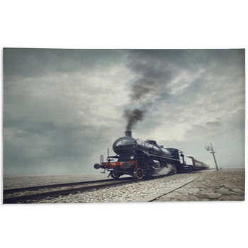 Black Train Area Rug