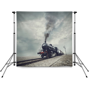 Black Train Pole Pocket Backdrop
