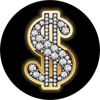 Bling-bling. Dollar Symbol In Diamonds. Round Rug