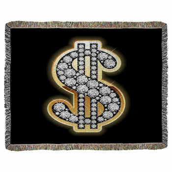 Bling-bling. Dollar Symbol In Woven Throw Blanket