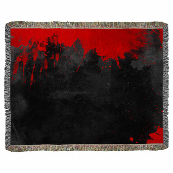 Bloody Grunge Background Woven Throw Blanket