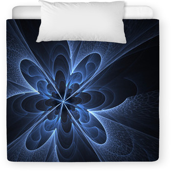 Blue Abstract Flower Blossom Toddler Duvet