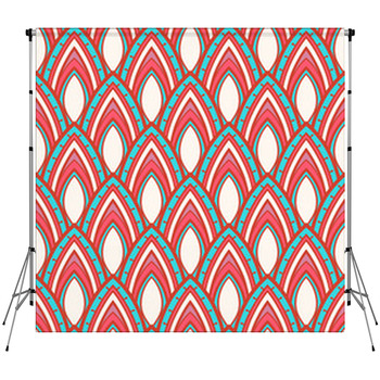 Blue And Pink Foliage Pattern Custom Size Backdrop