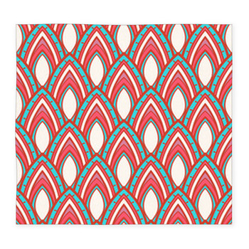 Blue And Pink Foliage Pattern Custom Size Floor Mat