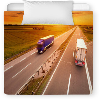 Blue And White Truck In Motion Blur Toddler Comforter