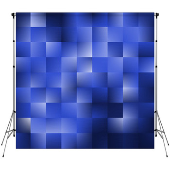 Blue Background With Squares Custom Size Backdrop