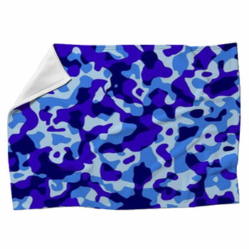 Blue Camouflage Texture Pattern-Mimetico Fleece Blanket