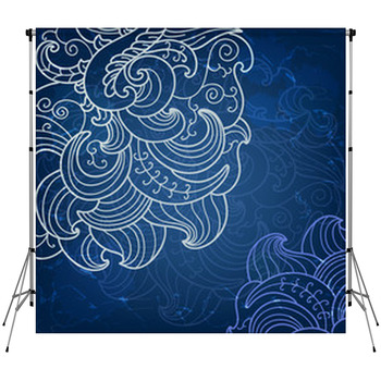 Blue Card With Lace Flower Custom Size Backdrop