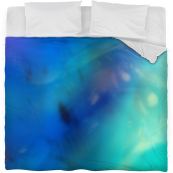 Blue Computer Generated Design Fleece Bed Blanket