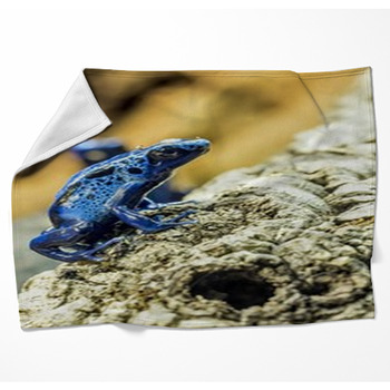 Blue Dart Frog Woven Throw Blanket