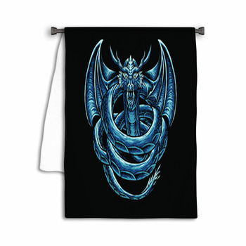 Blue Dragon Art Vector Illustration Towel