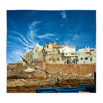 Blue Fishing Boats On An Ocean Custom Size Floor Mat