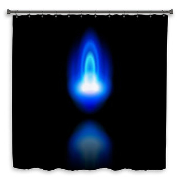 Blue Flame Of A Burning Custom Size Shower Curtain