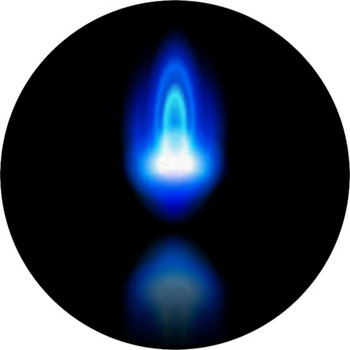 Blue Flame Of A Burning Natural Gas And Round Rug
