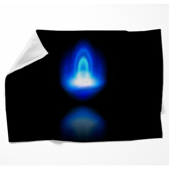 Blue Flame Of A Burning Natural Gas Woven Throw Blanket