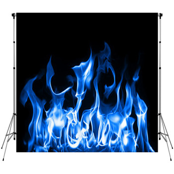 Blue Flames Custom Size Backdrop