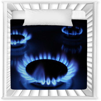 Blue Flames Of A Gas Stove Baby Crib Comforter