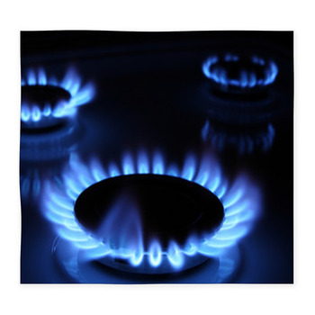 Blue Flames Of A Gas Stove Custom Size Floor Mat