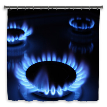 Blue Flames Of A Gas Stove Custom Size Shower Curtain