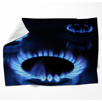 Blue Flames Of A Gas Stove Fleece Blanket