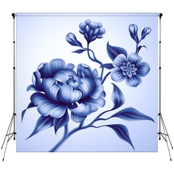 Blue Floral Backdrops
