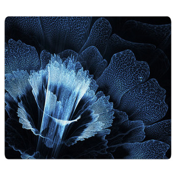 Blue Futuristic Flower Bath Mat