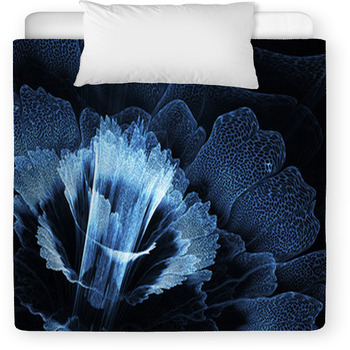 Blue Futuristic Flower Toddler Duvet