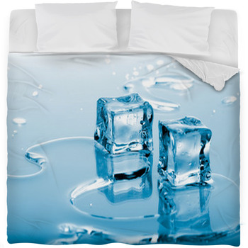 Blue Ice Cubes Fleece Bed Blanket