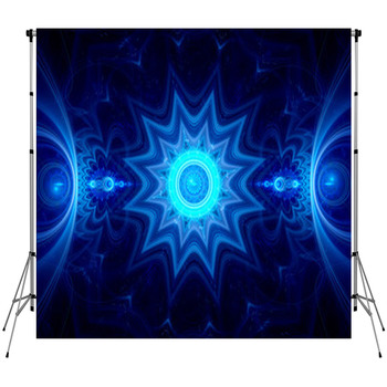 Blue Ice Mandala Custom Size Backdrop