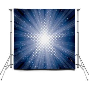 Blue Magic Stars Custom Size Backdrop
