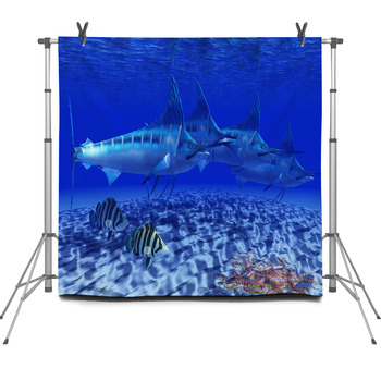 Blue Marlin Pack Fleece Backdrop