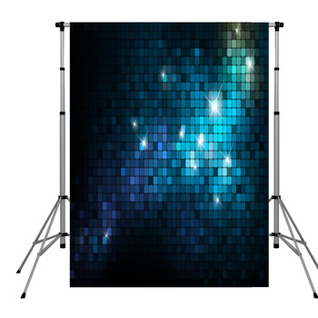 Blue Mosaic Background Pole Pocket Backdrop