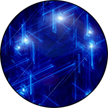 Blue Neon Futuristic Abstract Background Round Rug