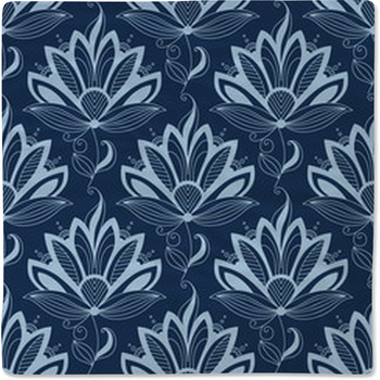 Blue Persian Paisley Seamless Floral Pattern Baby Blanket