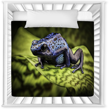 Blue Poison Dart Frog Amazon Rain Baby Crib Comforter