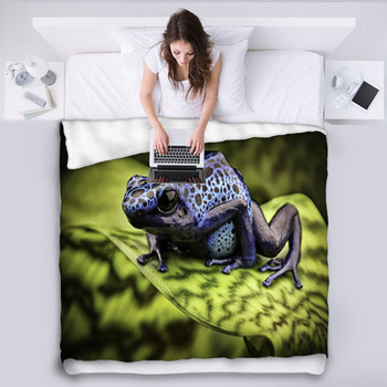 Blue Poison Dart Frog Amazon Rain Forest Fleece Blanket
