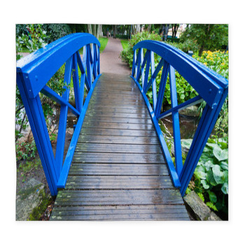 Blue Small Bridge Over River Custom Size Floor Mat