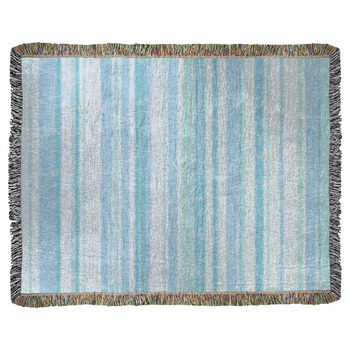 Blue striped paper background Woven Throw Blanket