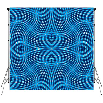 Blue Wavy Pattern Custom Size Backdrop