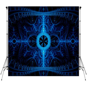 Blue Winter Fractal Custom Size Backdrop