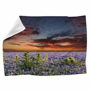 Bluebonnets In The Texas Hill Country Fleece Blanket
