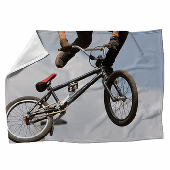 BMX Biker Airborne Fleece Blanket